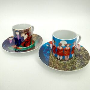 Arte de Cafe by Tete Marella Espresso Cup & Saucer‎ Set of 2